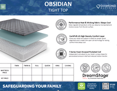 Dreamstage Value Obsidian Tight Top 13" Medium Grey Full Mattress - Ornate Home