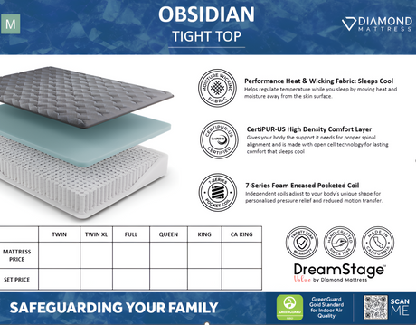 Dreamstage Value Obsidian Tight Top 13" Medium Grey Twin Mattress - Ornate Home