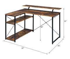 Drebo Weathered Oak/Black Writing Desk - Ornate Home