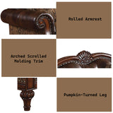 Dreena Traditional Bonded Leather and Chenille Sofa - Ornate Home