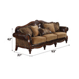 Dreena Traditional Bonded Leather and Chenille Sofa - Ornate Home