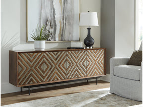 Dreggan Brown/Gold Finish Accent Cabinet (Online Special Price) - Ornate Home