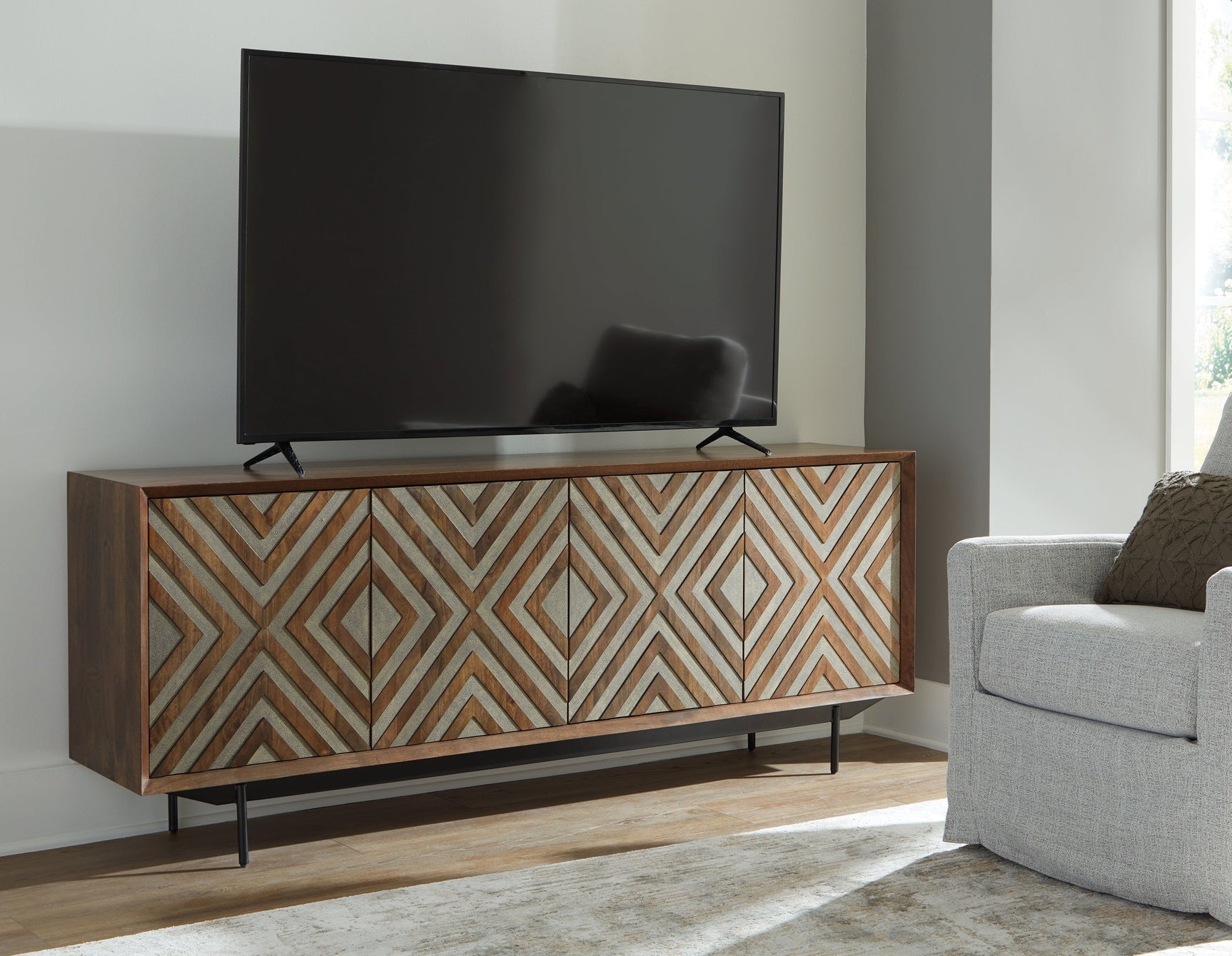 Dreggan Brown/Gold Finish Accent Cabinet (Online Special Price) - Ornate Home