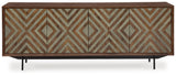 Dreggan Brown/Gold Finish Accent Cabinet (Online Special Price) - Ornate Home