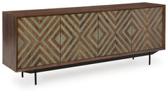 Dreggan Brown/Gold Finish Accent Cabinet - Ornate Home