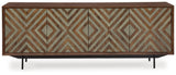 Dreggan Brown/Gold Finish Accent Cabinet - Ornate Home