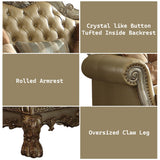 Dresden Bone & Gold Patina Sofa w/3 Pillows - Ornate Home
