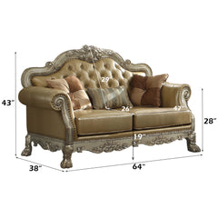 Dresden Bone & Gold Patina Sofa w/3 Pillows - Ornate Home