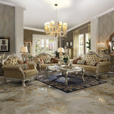 Dresden Bone & Gold Patina Sofa w/3 Pillows - Ornate Home