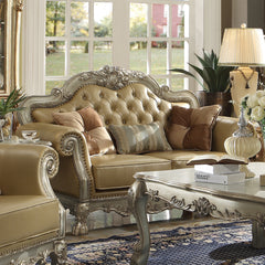 Dresden Bone & Gold Patina Sofa w/3 Pillows - Ornate Home