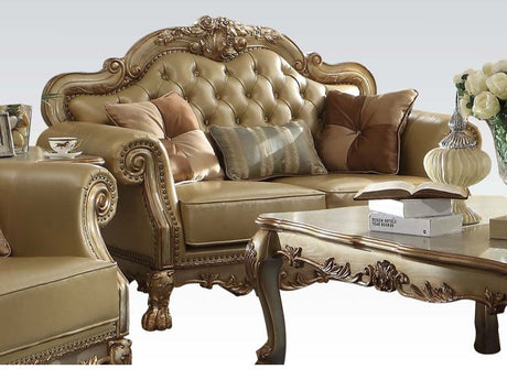 Dresden Bone & Gold Patina Sofa w/3 Pillows - Ornate Home
