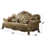 Dresden Bone & Gold Patina Sofa w/4 Pillows - Ornate Home