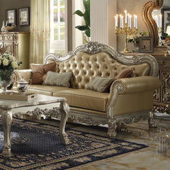 Dresden Bone & Gold Patina Sofa w/4 Pillows - Ornate Home