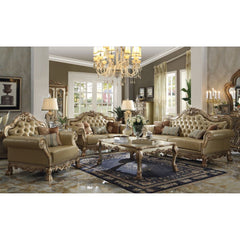 Dresden Bone & Gold Patina Sofa w/4 Pillows - Ornate Home