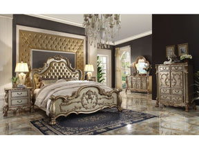 Dresden Bone PU & Gold Patina California King Bed - Ornate Home