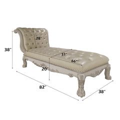 Dresden Bone White Chaise - Ornate Home