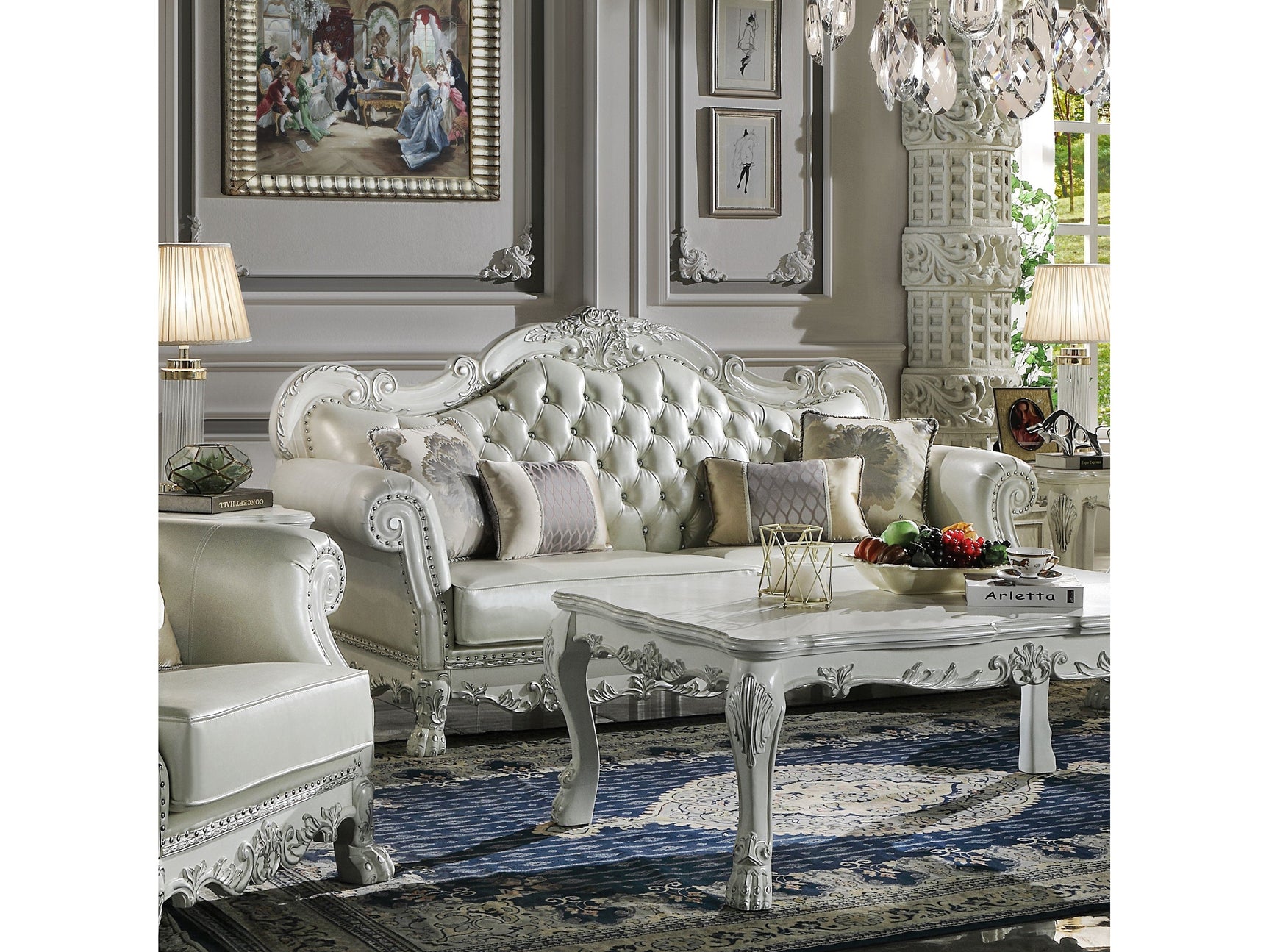 Dresden Bone White Sofa - Ornate Home