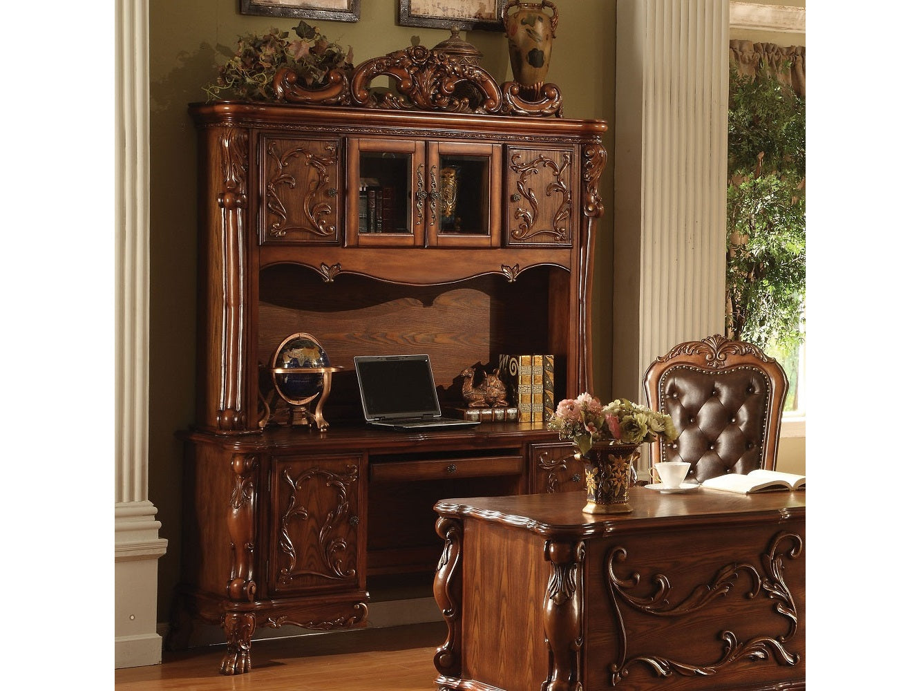 Dresden Bookcase in Cherry Oak - Ornate Home