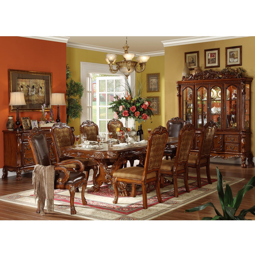 Dresden  Brown Cherry Oak Dining Arm Chairs (Set of 2) - Ornate Home