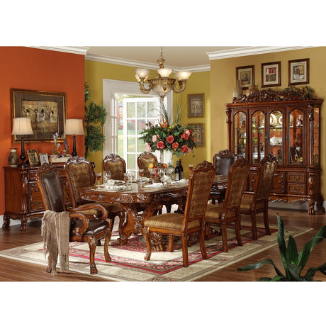 Dresden  Brown Cherry Oak Dining Arm Chairs (Set of 2) - Ornate Home