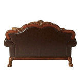 Dresden Brown/Cherry Oak Loveseat w/2 Pillows - Ornate Home