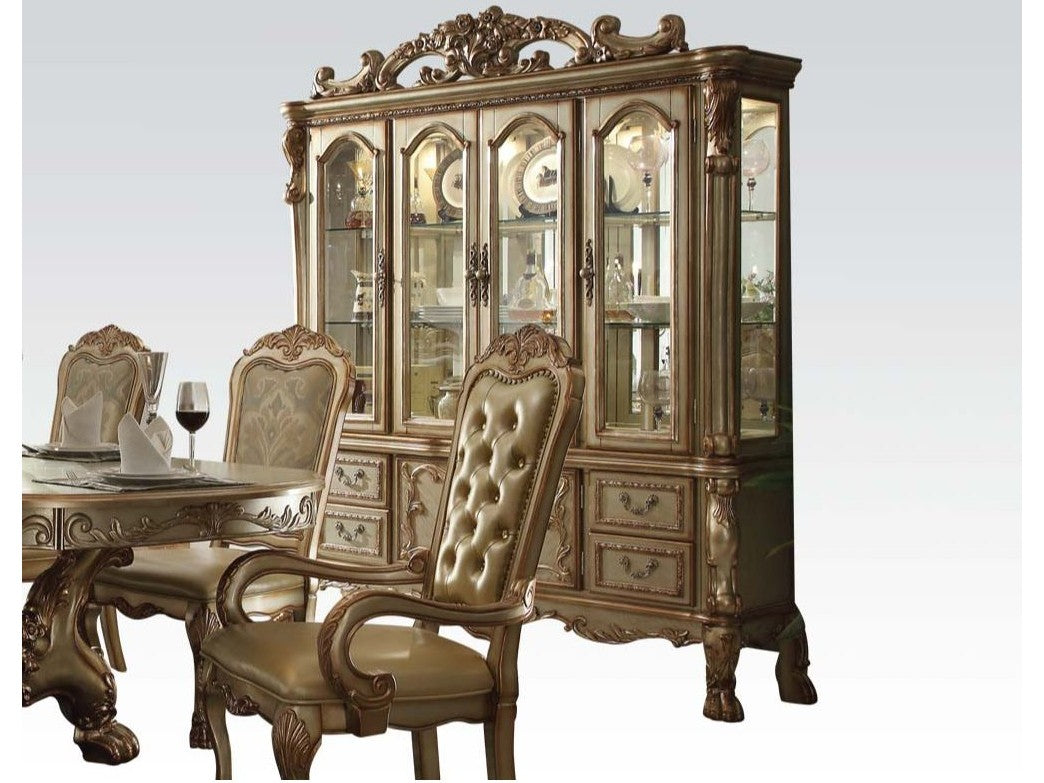 Dresden Buffet w/ Hutch in Gold Patina - Ornate Home
