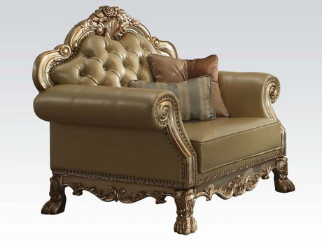 Dresden Chair w/ 2 Pillows in Gold Patina - Ornate Home