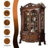 Dresden Cherry Oak Curio Cabinet - Ornate Home