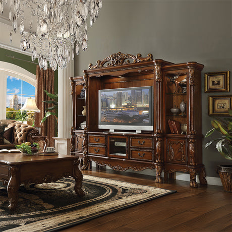 Dresden Cherry Oak Entertainment Center (1Set/3Ctn) - Ornate Home
