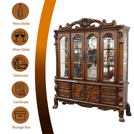 Dresden Cherry Oak Hutch & Buffet - Ornate Home