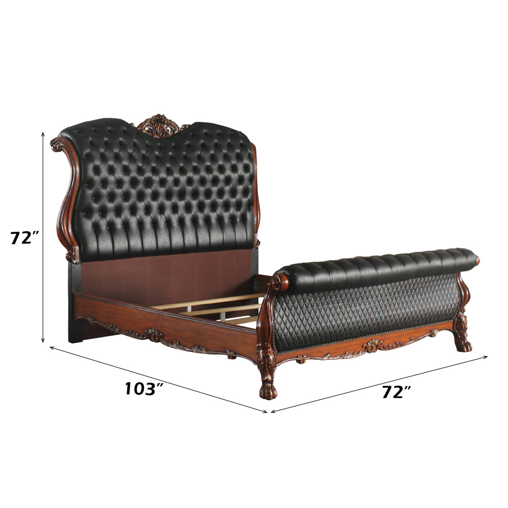 Dresden Cherry Oak Queen Sleigh Bed - Ornate Home