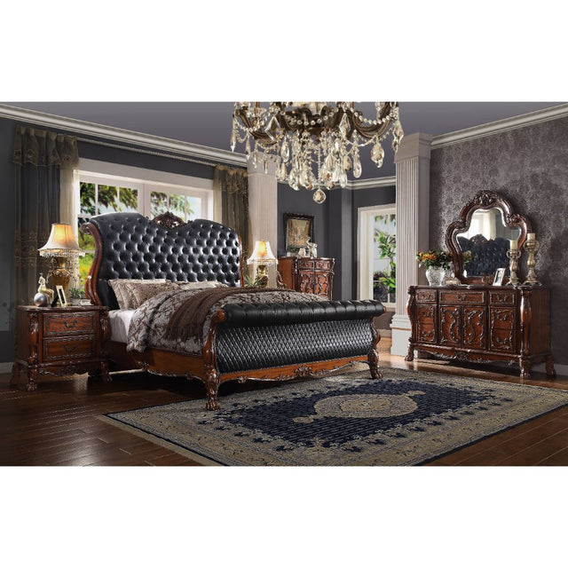 Dresden Cherry Oak Queen Sleigh Bed - Ornate Home