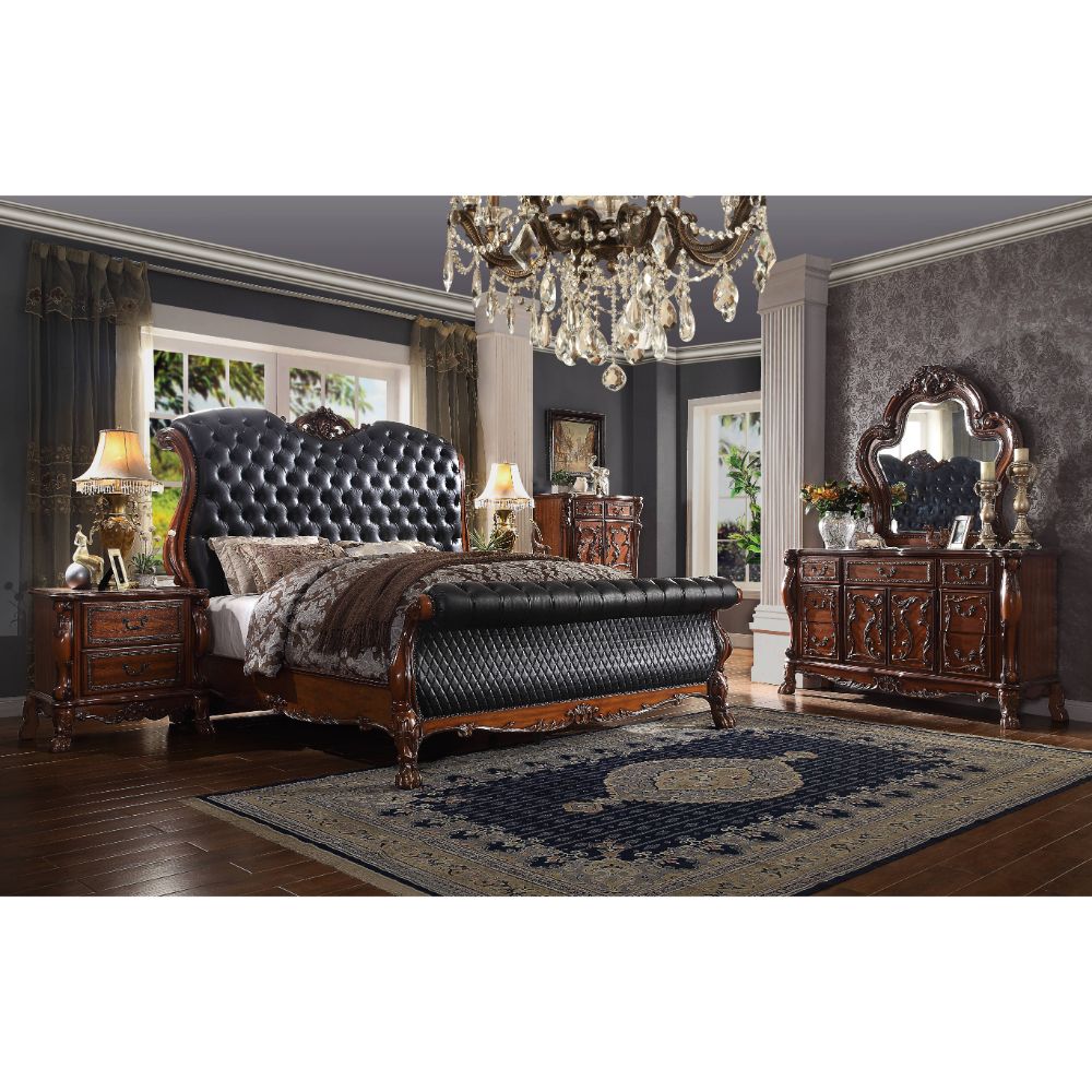 Dresden Cherry Oak Sleigh Bed - Ornate Home