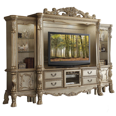 Dresden Gold Patina & Bone Entertainment Center - Ornate Home