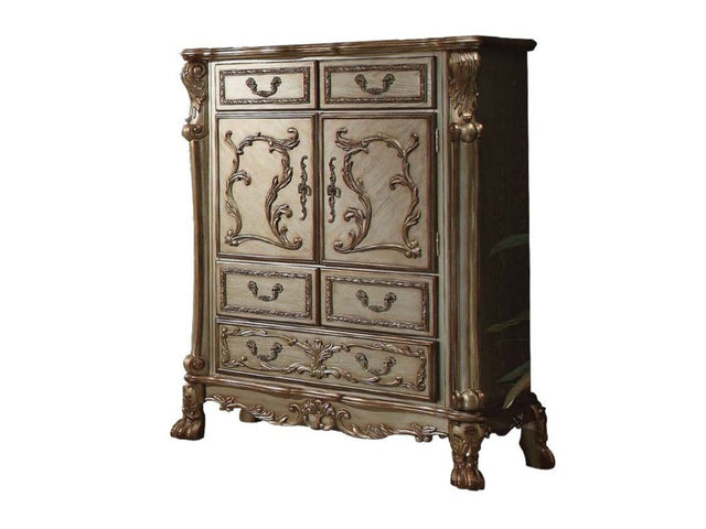 Dresden Golden Brown Wood Chest - Ornate Home