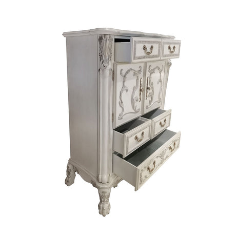 Dresden II Bone White Finish Chest - Ornate Home