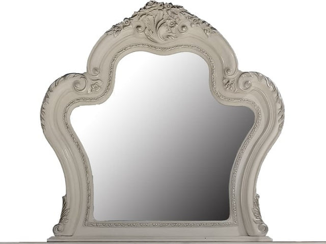 Dresden II Bone White Finish Mirror - Ornate Home