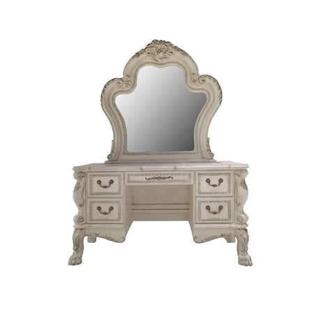 Dresden II Bone White Vanity Desk - Ornate Home