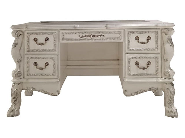 Dresden II Bone White Vanity Desk - Ornate Home