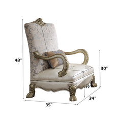 Dresden II Gold Patina Finish Chair w/ Pillow - Ornate Home