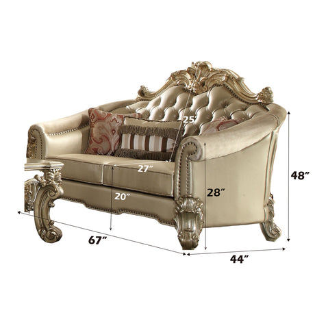 Dresden Loveseat in Gold Patina - Ornate Home