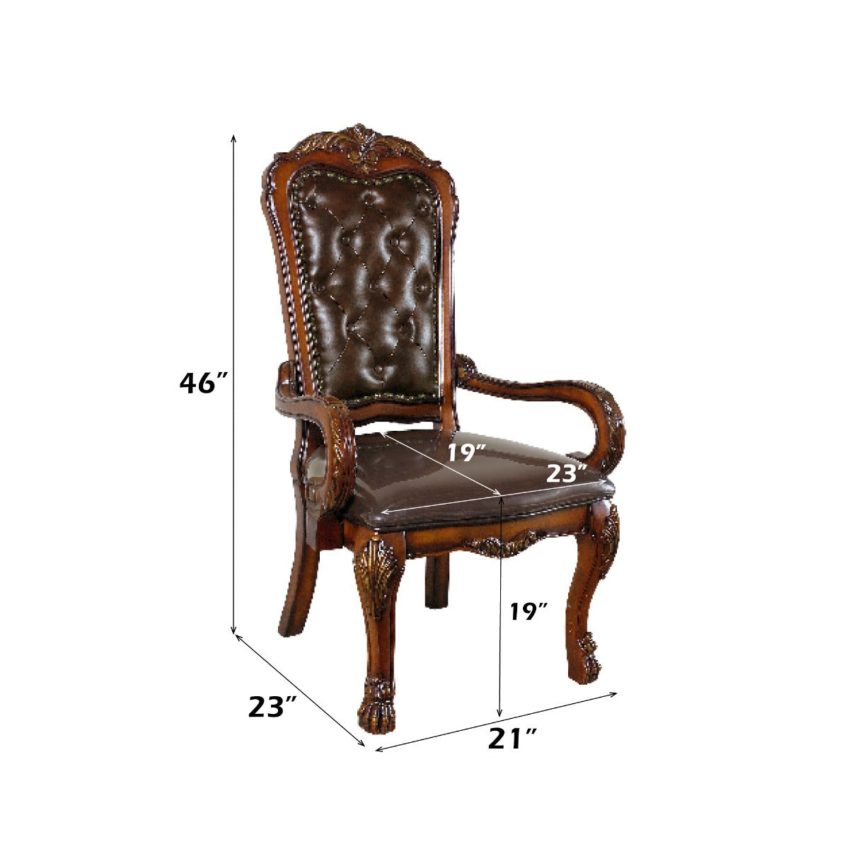 Dresden PU & Cherry Oak Office Chair - Ornate Home