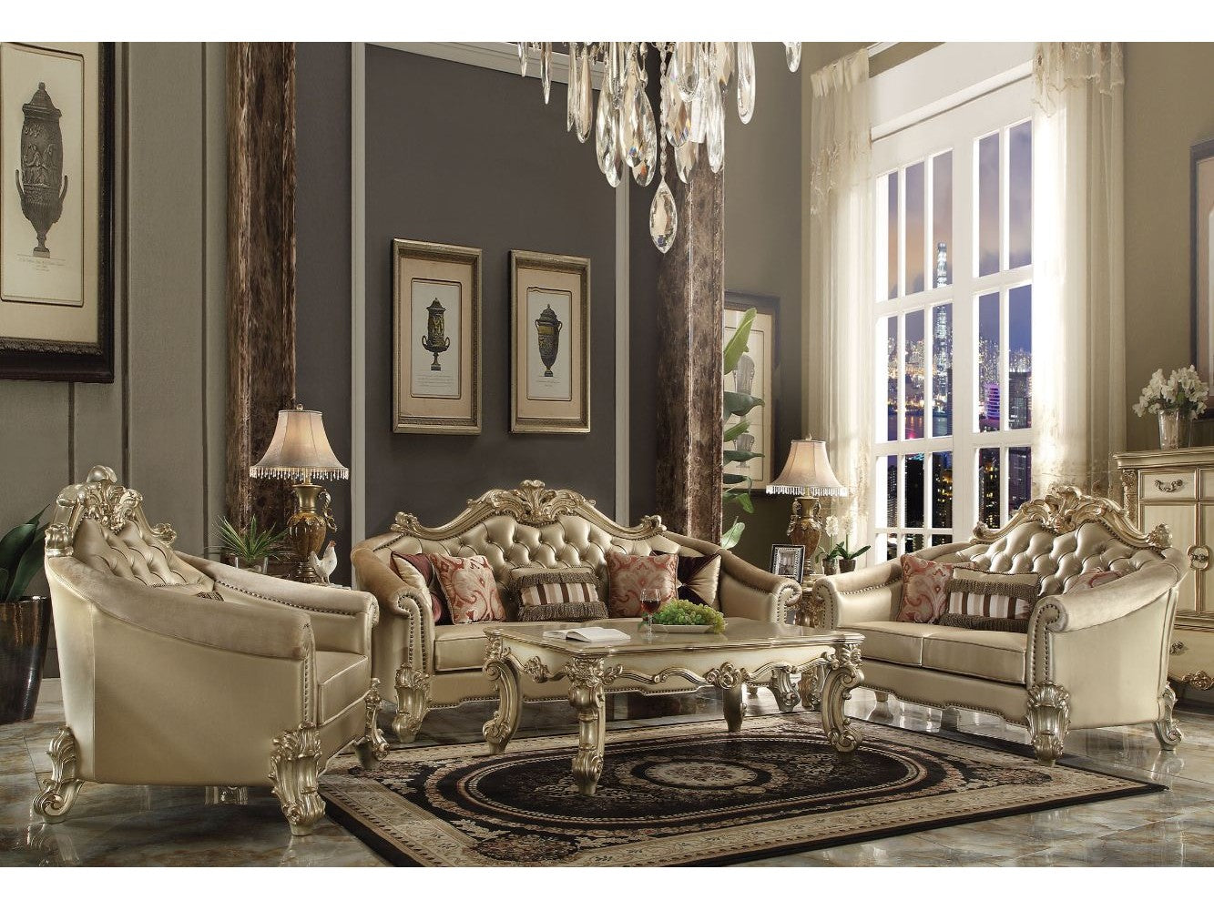 Dresden Sofa in Gold Patina