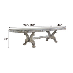 Dresden Vintage Bone White Dining Table (108"L) - Ornate Home