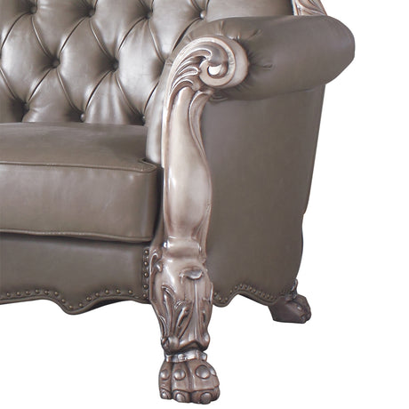 Dresden Vintage Bone White Finish Loveseat w/ 3 Pillows - Ornate Home