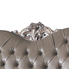 Dresden Vintage Bone White Finish Loveseat w/ 3 Pillows - Ornate Home