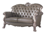 Dresden Vintage Bone White Finish Loveseat w/ 3 Pillows - Ornate Home