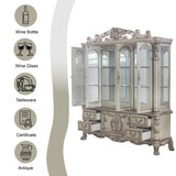 Dresden Vintage Bone White Hutch & Buffet - Ornate Home