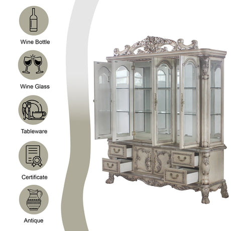 Dresden Vintage Bone White Hutch & Buffet - Ornate Home