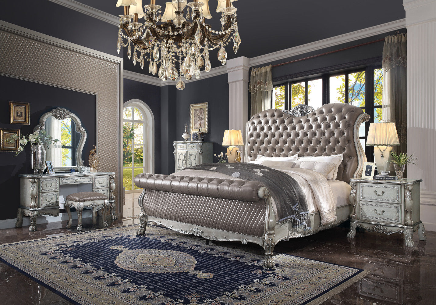 Dresden Vintage Bone White Nightstand - Ornate Home